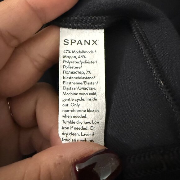 Spanx Air Essentials Black Crewneck Pockets Sweatshirt Tunic Dress Womens XLarge - Picture 6 of 6